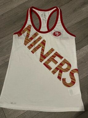 Nike White and Red San Francisco Graphic Tank Top